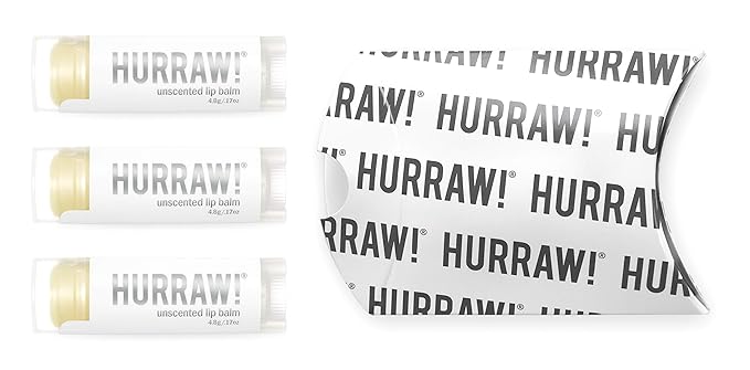 Hurraw! Unscented Lip Balm, 3 Pack: Organic, Certified Vegan, Cruelty and Gluten Free. Non-GMO, 100% Natural Ingredients. Bee, Shea, Soy and Palm Free. Made in USA-VivaGrace Women
