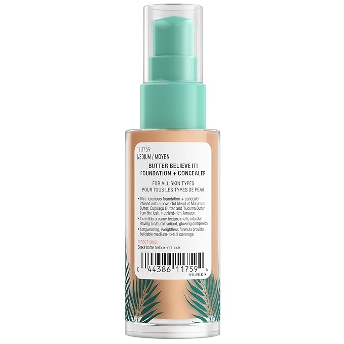 Physicians Formula Butter Believe It! Foundation + Concealer Medium | Dermatologist Tested, Clinicially Tested-VivaGrace Women