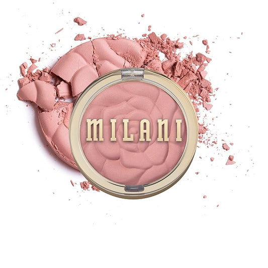 Milani Rose Blush, Powder Blush for Cheeks, Cruelty Free Makeup - Shape, Contour & Highlight Face for a Natural Matte Finish -Romantic Rose-VivaGrace Women