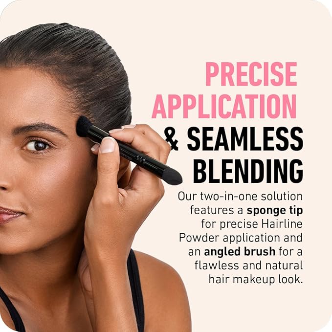 BOLDIFY Dual-Ended Hairline Powder Brush - Precision Makeup Brush Set with Sponge Tip for Seamless Blending - Ideal as a Concealer Brush, Hair Contour Brush, and Root Touch Up-VivaGrace Women