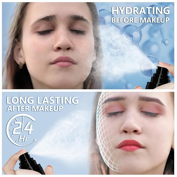 AMIIR Makeup Setting Spray, Waterproof Finishing spray, Long Lasting Lock Face Fixing Mist, Hydrate Before Makeup Matte Oil Control Lightweight Refreshing-VivaGrace Women
