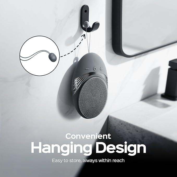 COSLUS Silicone Face Scrubber for Men: 5 Cleansing Modes Facial Cleansing Brush for Beard Care, Sensitive Skin - Deep Cleansing & Gentle Exfoliating, Waterproof Portable for Shower & Travel, Grey-VivaGrace Women