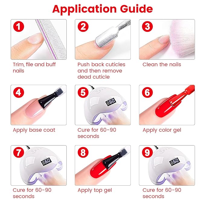 RARJSM Red Gel Nail Polish BrightRed GelNailPolish 1PCS 15ML Opaque Long Lasting NeonRed GelNail Polish Soak off U V Curing Required Nail Art French Manicure Salon DIY at Home