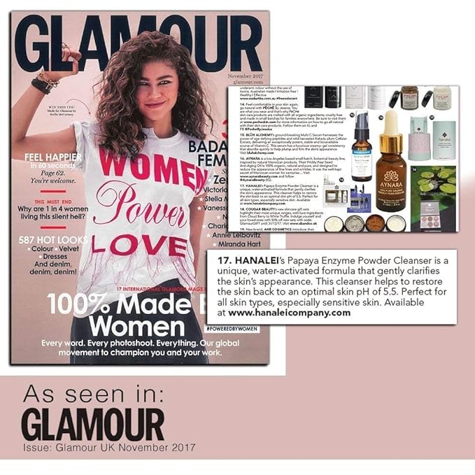 Hanalei Papaya Powder Face Cleanser - Gentle Daily Exfoliating Wash, Hydrating Non-Stripping Formula for All Skin Types - Travel-Friendly - Cruelty-Free & Paraben-Free, 60g-VivaGrace Women