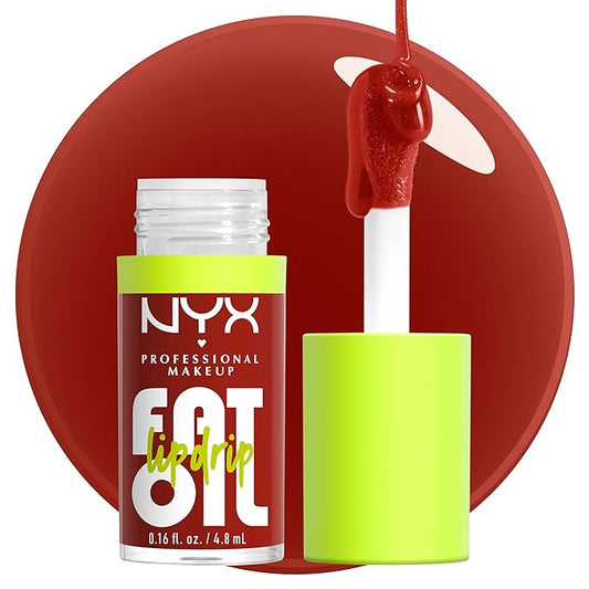 NYX PROFESSIONAL MAKEUP Fat Oil Lip Drip, Moisturizing, Shiny and Vegan Tinted Lip Gloss - Losin Cone-trol (Neutral Nude)-VivaGrace Women