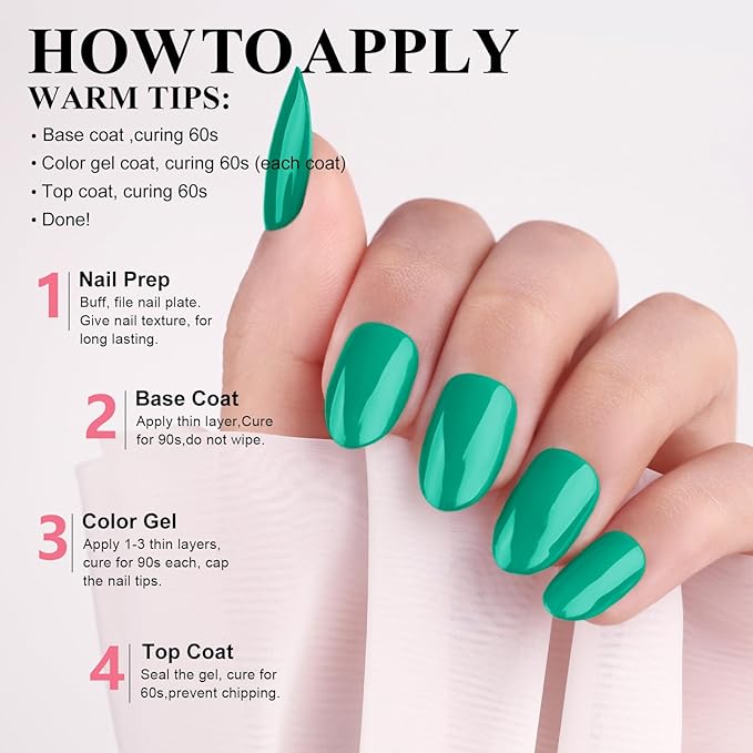 Imtiti Gel Nail Polish, 1 Pcs 15ml Green Color Gel Polish Soak Off Nail Art Manicure Salon DIY Nail Lamp Gel Nail Design Decoration at Home Gift for Women, 0.5 Fluid Ounces