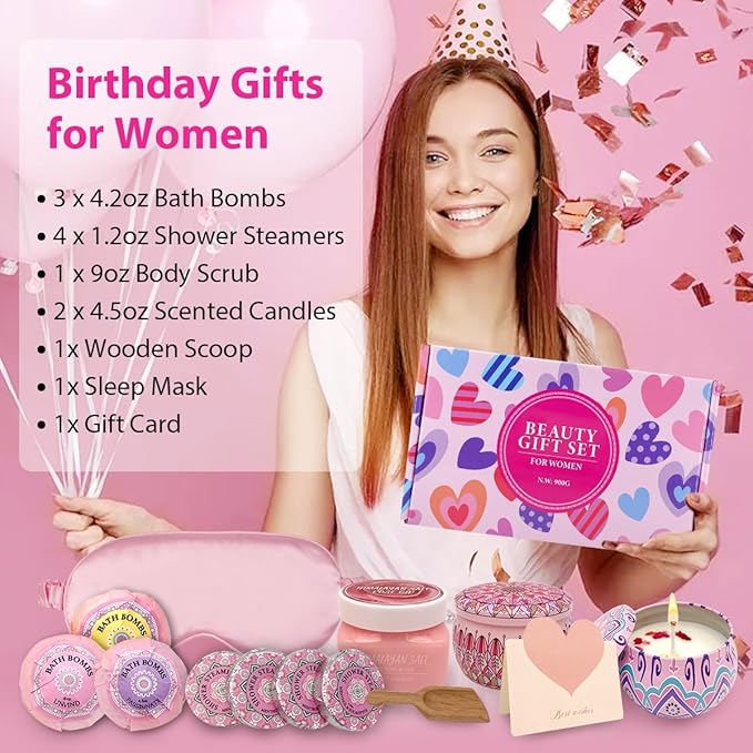 Birthday Gifts For Women, Gifts For Her, For Girlfriend, Mothers Day Gifts, Valentines Day Gifts, 13 in 1 Selfcare Gifts For Women…-VivaGrace Women