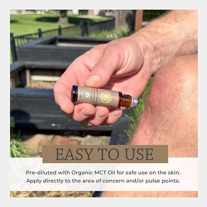 Silk Road Organic Frankincense Oil & Myrrh Essential Oil Roll On, 100% Pure USDA Certified Aromatherapy for Body Aches, Stiffness & Tingling, Stress Relief, & Skin - 10 ml Roller-VivaGrace Women