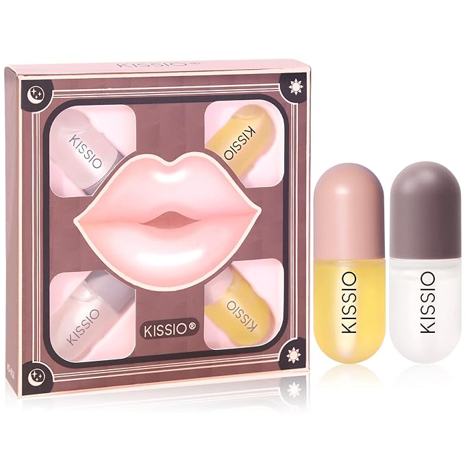 KISSIO Lip Plumper Set,Natural Lip Plumper and Lip Care,Lip Plumper Gloss,Lip Moisturizing,Day and Night Ues,4PCS Lip Plumper,Cruelty Free,5.5 ml*4-VivaGrace Women