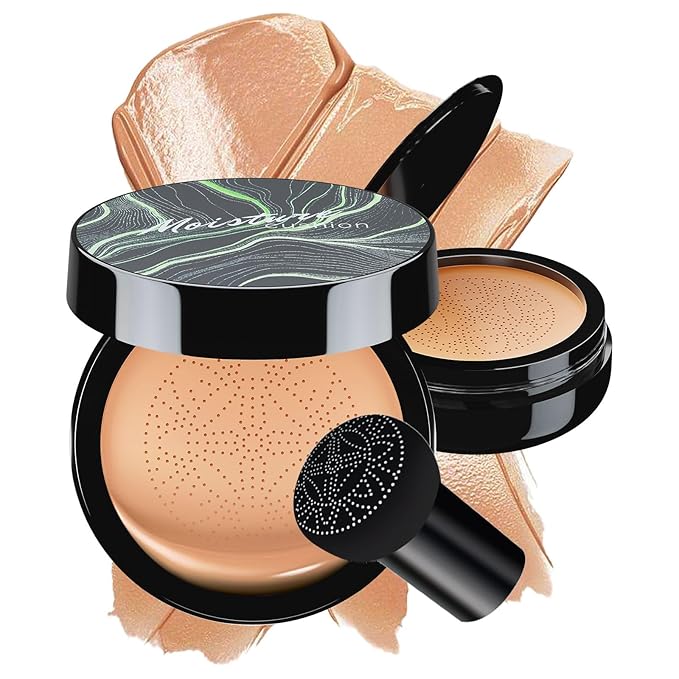 Mushroom Head Air Cushion CC Cream Foundation - BB Cream Concealer Oil Control Long-Lasting, Waterproof Base Primer, Cream Foundation Full Coverage for Mature Skin & All Skin Types (Medium)-VivaGrace Women