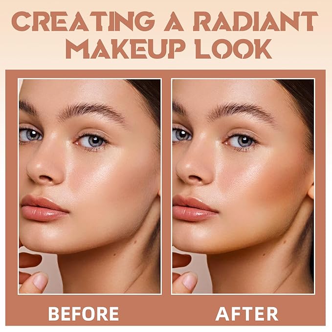 Cream Contour Stick for Cheeks Tint, Multi-Use Makeup Highlighter Blush Bronzer Stick, Natural Glow Solid Moisturizer Stick Blendable Illuminator On-the-Go Shimmer Cream Contour Makeup-03-VivaGrace Women