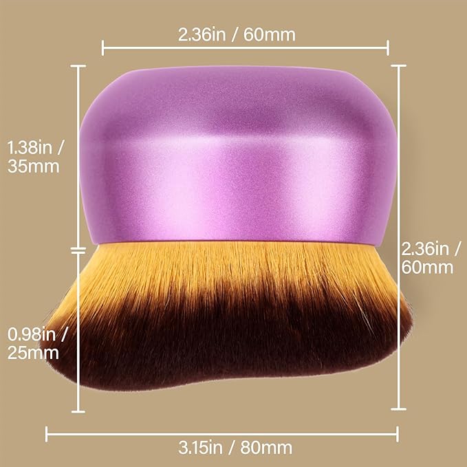 Extra Large Body Makeup Brush For Self Tanner, Leg Makeup &Bronzer Blend,75 mm Wide-headed Kabuki Brush Provides More Even &Pretty Application, Sunscreen Face& Back Makeup Brush, Wet&Dry Use- Purple-VivaGrace Women