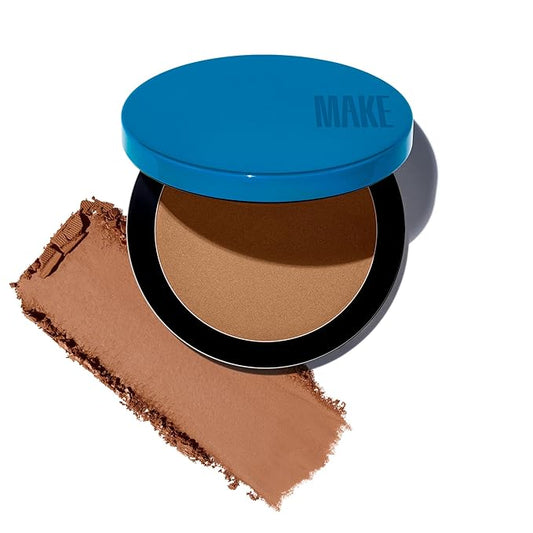 MAKE Beauty Skin Mimetic Microsuede Bronzer Powder - Matte Bronzing Powder Contour, Buildable Formula, Non Comedogenic, Long Lasting Color. Shade - Aura for Light to Medium Skin-VivaGrace Women