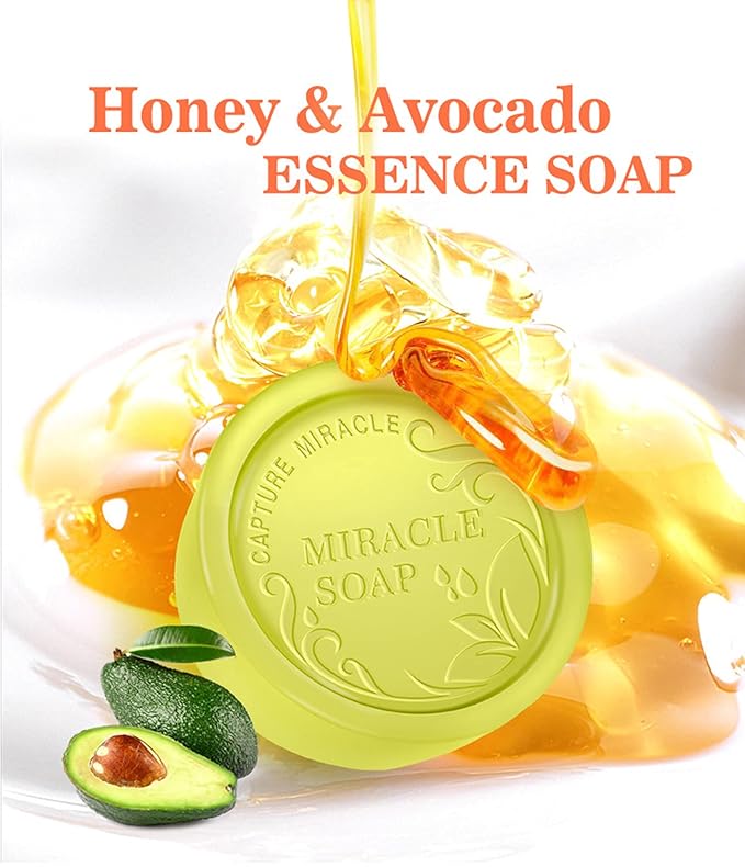 AICHUN BEAUTY Handmade Essence Soap Deep Cleaning Moisturizing Repair Oil Control Skincare 100ml (Honey & Avocado)