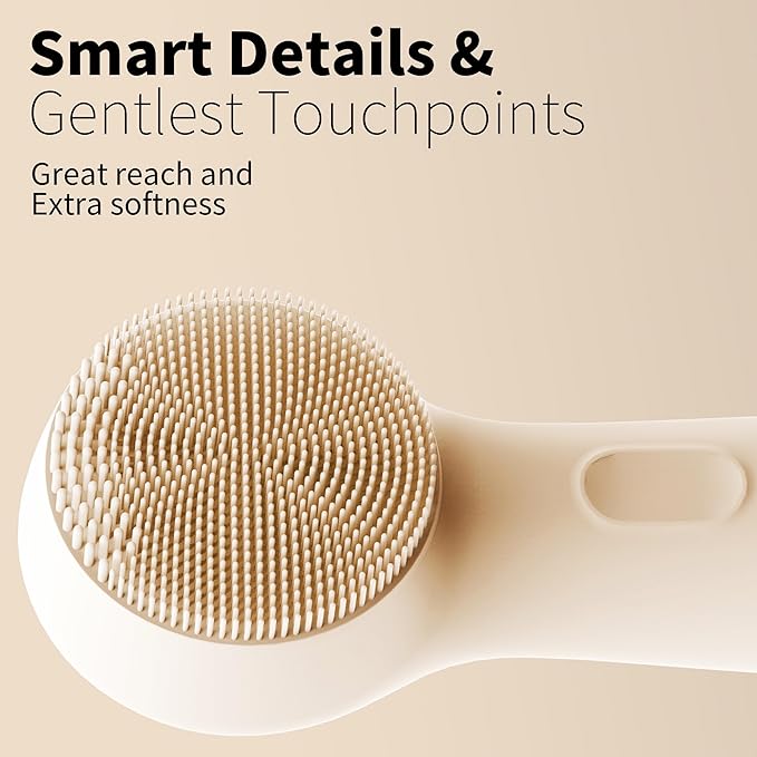 Silicone Face Scrubber, NågraCoola CLIE 2.0 Facial Cleansing Brush, Rechargeable, Waterproof Face Scrub Brush for Cleansing, Exfoliating, Massaging, Electric Facial Exfoliator for Women and Men - Oat-VivaGrace Women