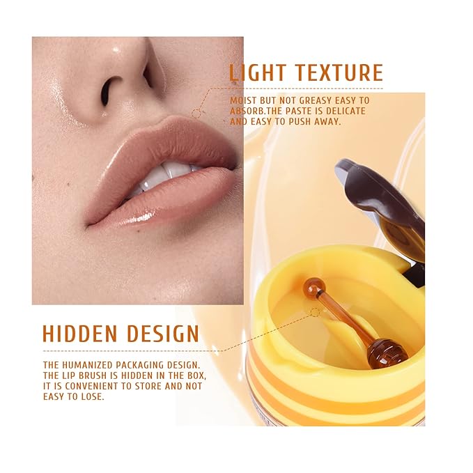 4Pcs Honey Lip Mask Pot, Moisturizing Honey Lip Masks-VivaGrace Women