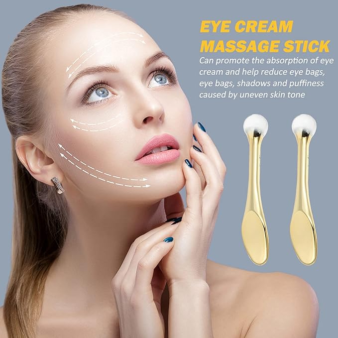 EXCEART 6pcs Metal Makeup Spatula Mini Spoon Eye Cream Massage Sticks Beauty Scoop for Facial Cosmetic Face Cream-VivaGrace Women