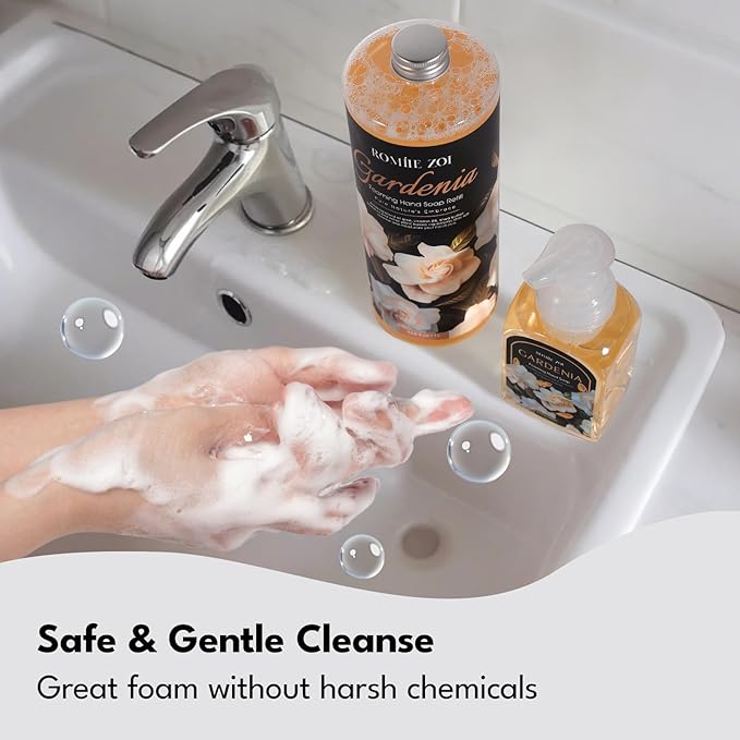 Gardenia Foaming Hand Soap Refill Gift Set, Non-Toxic & Biodegradable, Sensitive Skin Friendly