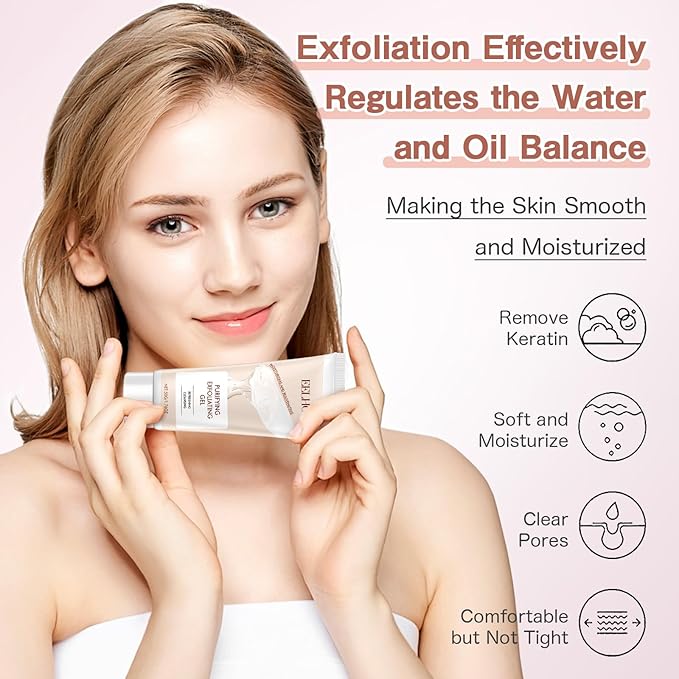 Purifying Exfoliating Gel, Exfoliating Scrub, Deep Cleansing Face, Hydrating and Moisturizing, Face and Body Care Purifying Exfoliating Moisturizing Gel(50g/1.76OZ)