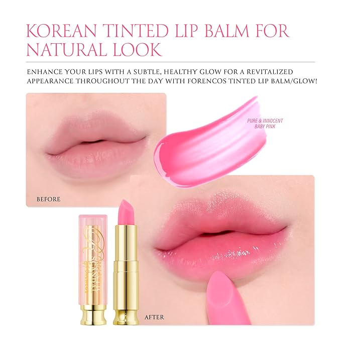 Tinted Lip Balm Hydrating 0.11 oz, Glow Pink Shade, Glossy High Pigmentation, Sheer and Smooth, Mositurizing, Natural Color (Pink Bouquet)-VivaGrace Women