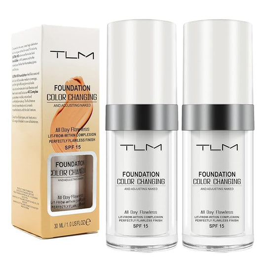 Color Changing Foundation, 2 Pack, Liquid, Moisturizing, Sunscreen, 30ml-VivaGrace Women