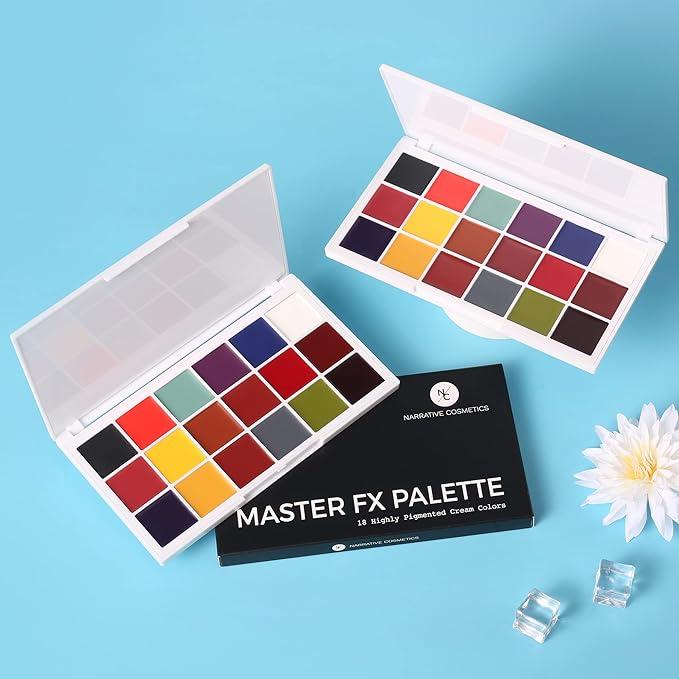Master FX Palette, 18 Highly Pigmented Cream Colors, Professional SFX Makeup Palette for the Stage, Film, Costumes, Cosplay-VivaGrace Women