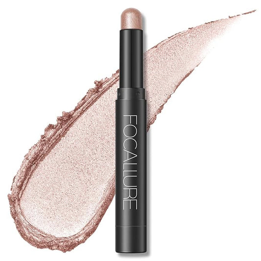 FOCALLURE Shimmer and Matte Cream Eyeshadow Stick,Smooth Brilliant Eye Brightener Pencil for Women,Long Lasting Waterproof Eye Shadow and Liners Makeup,CHAMPAGNE-VivaGrace Women