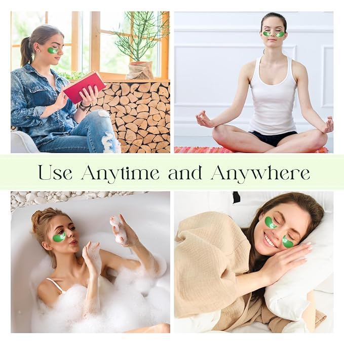 60 Pack Avocado Extract Eye Masks,Hyaluronic Acid Augenpads,Moisturising Eye Mask,Remove Dark Circles,Tear Bags,Wrinkles,Puffiness,Suitable for All Skin Types-VivaGrace Women