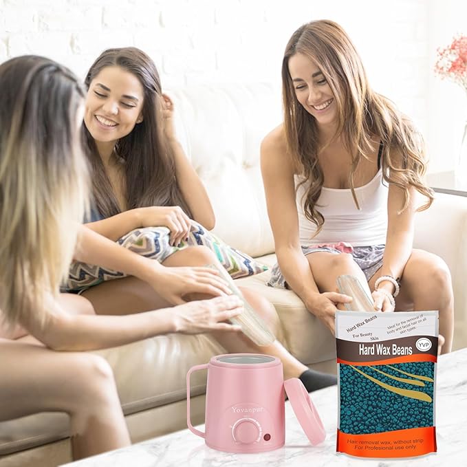 Hard Wax Beads for Brazilian Waxing, Sensitive Skin, Face, Eyebrow, Back, Chest, Legs At Home - Pearl Wax, 300g/bag (Dark Green)-VivaGrace Women