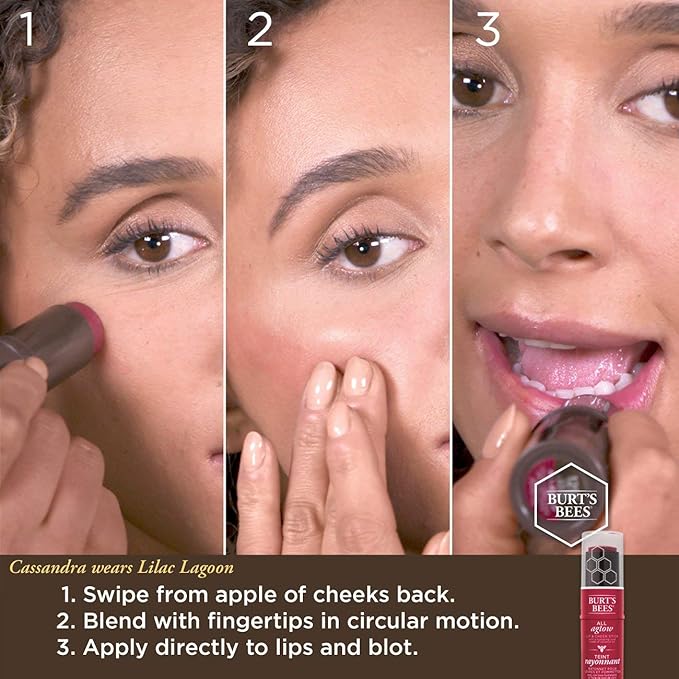 BURTS BEES Peach Pond All Aglow Lip & Cheek Stick, 0.32 OZ-VivaGrace Women