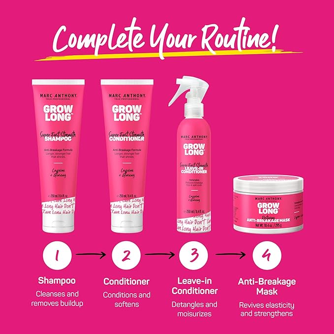 Marc Anthony Strengthening Conditioner, Grow Long - Anti-Frizz, Anti-Breakage & Nourishing Formula For Split Ends, & Hair Growth - Biotin, Vitamin E, Caffeine & Ginseng for Dry & Damaged Hair-VivaGrace Women