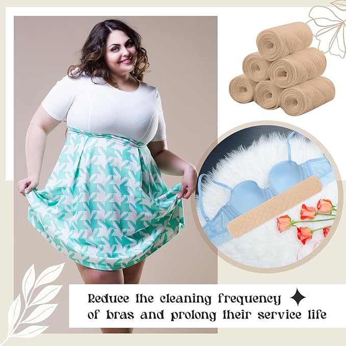 Toulite 6 Pcs Cotton Bra Liners Rectangle Under Bra Pads 3 Layer Bra Sweat Liners for Women Sweating Supplies-VivaGrace Women