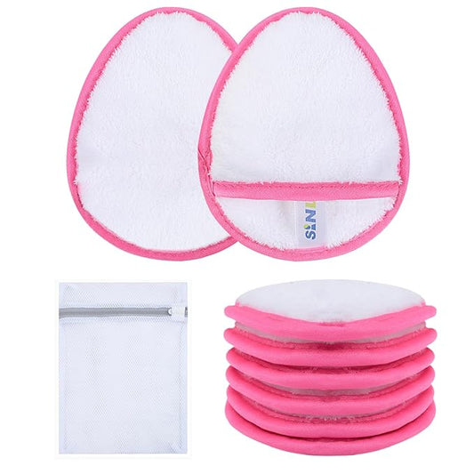 SINLAND Reusable Makeup Remover Pads For Face,Eye,Lips Microfiber Gentle Facial Cleansing Cloths for All Skin Types Friendly for Makeup Remover With Laundry Bag 5.1inchx3.93inch White Pack of 6-VivaGrace Women