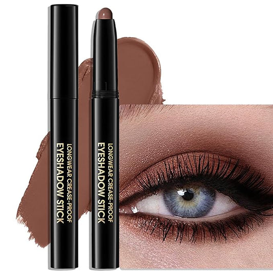 Eyeshadow Stick Matte Eye Shadow Pencil Cream to Powder Eye Brightener Crayon Long-Lasting Crease-Proof Neutral Eyeshadow Buildable & Blendable High Pigmented Eye Liner Makeup for Women, 2 PECAN-VivaGrace Women