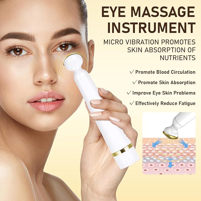 Retinol Eye Cream for Dark Circles Puffiness, Under Eye Cream Anti Aging Eye Cream Reduce Wrinkles & Fine Lines, 5% Caffeine Eye Cream with Eye Massage Wand, Perfect Gifts-VivaGrace Women