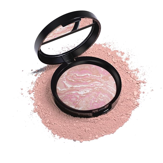 Baked Powder Foundation Makeup, Brighten Color Correcting Foundation Make up, Foundation for Mature Skin, Face Powder for Women, Full Coverage, Natural Finish & Easy to Use #01-VivaGrace Women