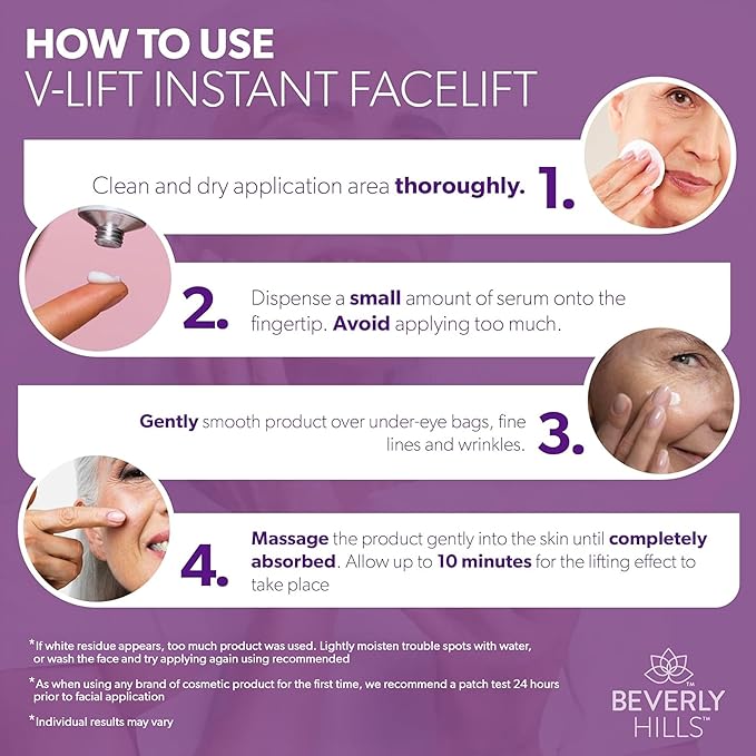 Beverly Hills V-Lift Instant Eye Lift and Eye Tuck Bee Venom Serum for Puffy Eyes, Dark Circles, Wrinkles, and Under Eye Bags Treatment for Women and Men | 30mL (120 Day Supply)-VivaGrace Women