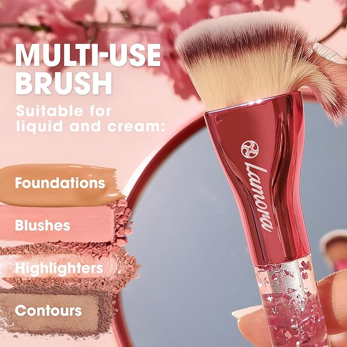 Blending Liquid Makeup Foundation Brush - Kabuki Contour Brush, Face Buffing Brush With Pro Quality Synthetic Dense Bristles For Stippling Mineral Cream, Powder, Blush-VivaGrace Women