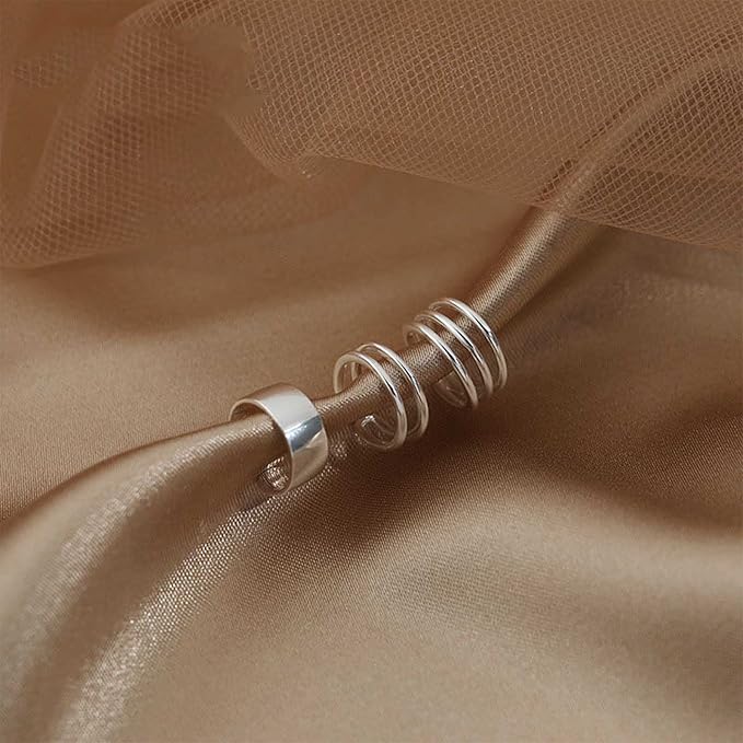 Boho Cartilage Ring Earrings Double Lines Ear Cuffs Set Minimalist Fake Helix Earcuff Earrings Simple No Piercing Earrings Jewelry for Women and Girls-VivaGrace Women