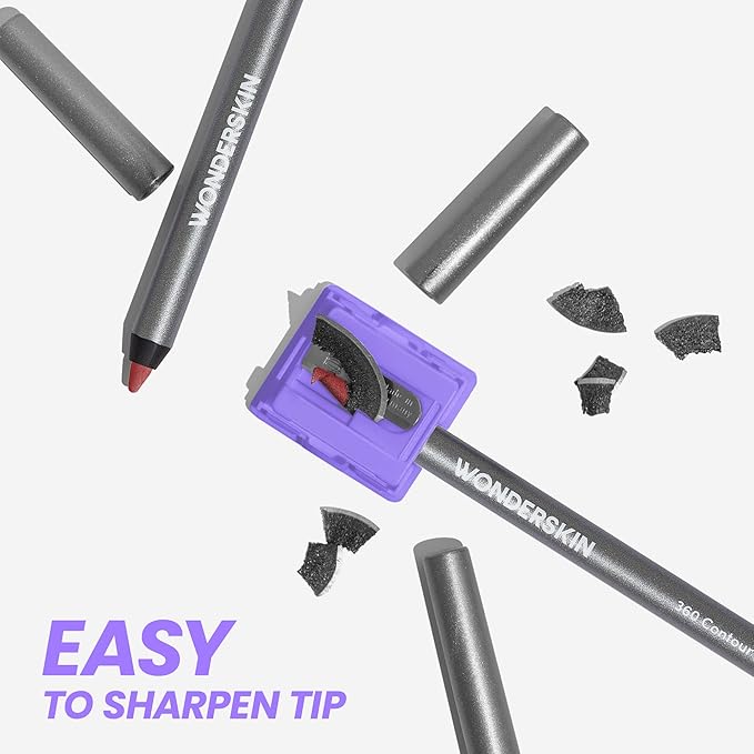 Wonderskin Lip Liner Pencil - 360 Contour Lipliner, Long Lasting, Sharpenable, Waterproof and Transfer-Proof Brown Lip Liner Pencil (Nutmeg)-VivaGrace Women