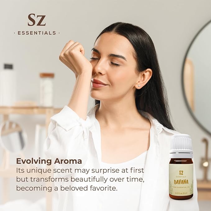 Davana Essential Oil - 100% Pure & Undiluted - Extracted from Artemisia Pallens- Sweet and Sour, Dried-Fruity, and Watermelon-Like Aroma Therapeutic Grade & Vegan - 0.17 oz (5 ml)-VivaGrace Women