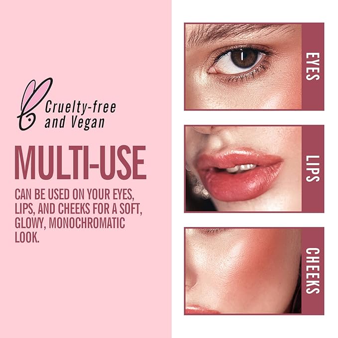 KIMUSE Multi Stick Trio Face Makeup, Cream Blush Stick for Cheeks & Lips, Contour Stick & Highlighter Makeup Sticks for All Skin-VivaGrace Women