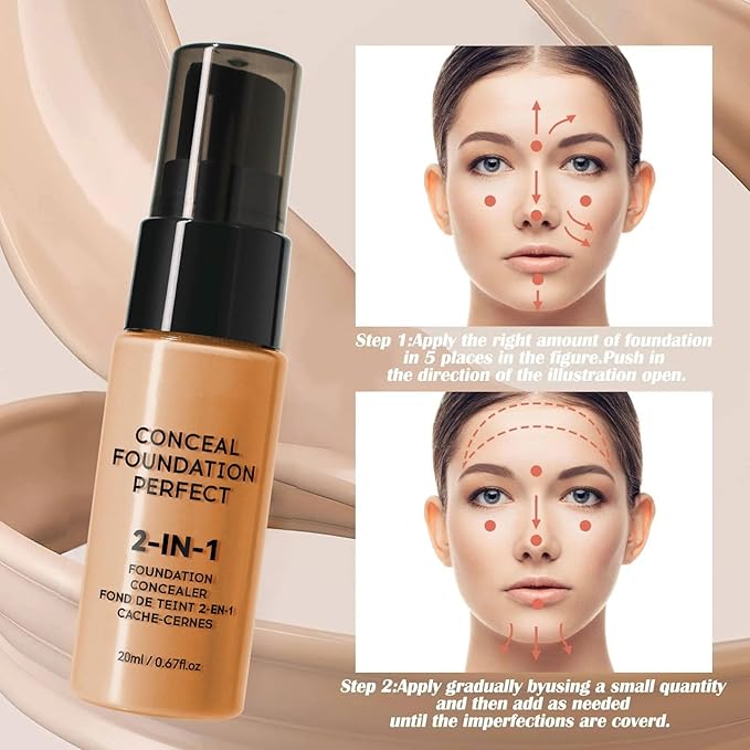 Glow Contour Face Bronzer Highlighter Illuminator Oil Liquid Foundation Cream Contour Concealer Blendable & Smooth Glowing Skin Lightweigh Luminizing Long Lasting Face Shaping Contouring Makeup-VivaGrace Women