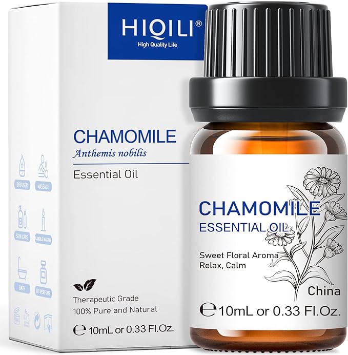 HIQILI 0.33 Fl Oz Chamomile Essential Oil, Air Purifying, Relaxing, Skin Care, Can be Added to Fresheners, Foot Baths, Body Lotions Use - 10ml-VivaGrace Women