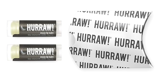 Hurraw! Moon Night Treatment (Blue Chamomile, Vanilla) Lip Balm, 2 Pack: Organic, Certified Vegan, Cruelty and Gluten Free. Non-GMO, 100% Natural Ingredients. Bee, Shea, Soy and Palm Free. Made in USA-VivaGrace Women