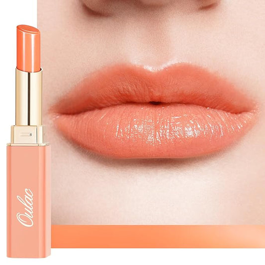 Oulac Shine Orange Lipstick for Women, 2 in 1 Glossy Coral Orange Tinted Lip Balm, Hydrating Lipstick for Dry Lips, Moisture Shine Juicy Finish Vegan 2.2g/0.07oz (21)-VivaGrace Women