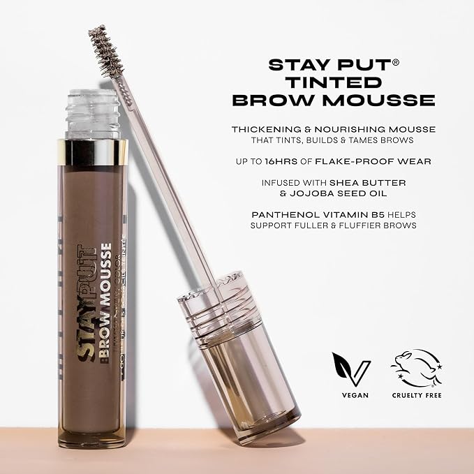 Milani Brow Tint- Stay Put Tinted Brow Mousse, Nourishing, High-Pigment infused with Shea Butter, Jojoba Seed Oil & Panthenol Vitamin B5- Dark Brown-VivaGrace Women