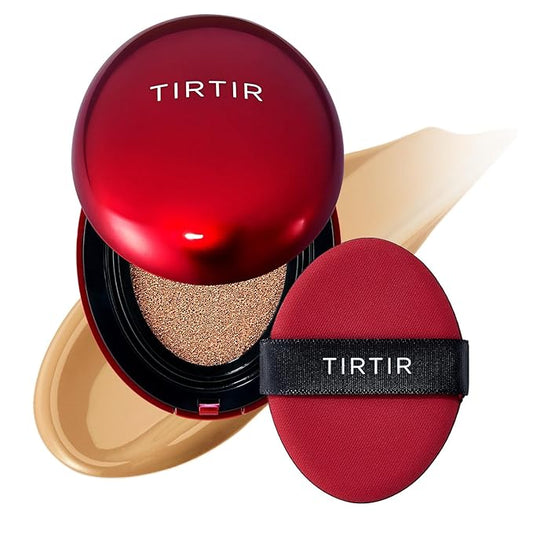 TIRTIR Mask Fit Red Cushion Foundation | Full coverage, Weightless, Skin fit, Satin Glow Finish, Korean Makeup BB Foundation, beauty, Tattoo cover up, Buildable (#29N Natural Beige, 0.63 Fl Oz)-VivaGrace Women