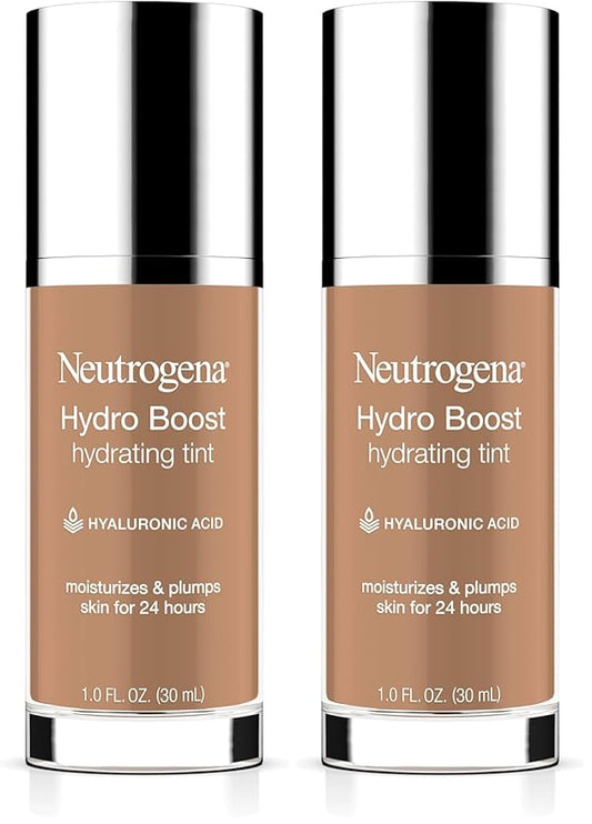 Neutrogena Hydro Boost Hydrating Tint with Hyaluronic Acid, Lightweight Water Gel Formula, Moisturizing, Oil-Free & Non-Comedogenic Liquid Foundation Makeup, 115 Cocoa Color 1.0 fl. oz (Pack of 2)-VivaGrace Women