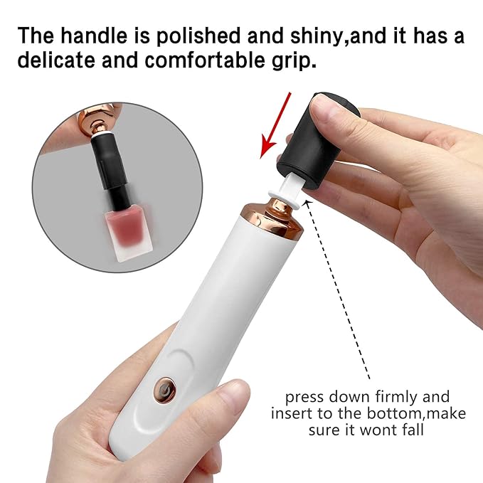 Nail Lacquer Shaker, Nail Polish Mixer, Portable Electric Eyelash Glue Shaker with 2 Connectors and 8 Sizes of Caliber Liquid Evenly Mixer for Eyelash Extension Lash Glue Ink (White)